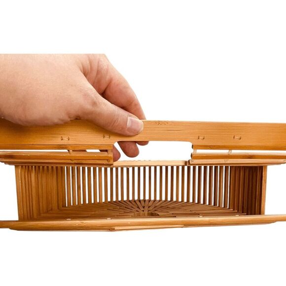 Vintga Bamboo Top Handle Handbag Purse - Picture 5 of 7